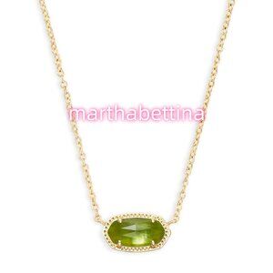 Elisa Gold Pendant Necklace in Peridot Illusion